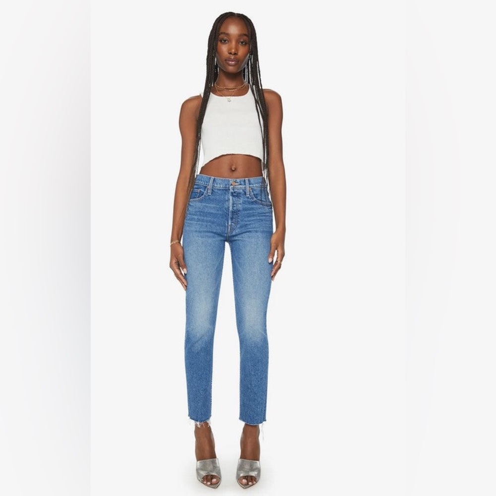 MOTHER Straight Leg Blue Jeans